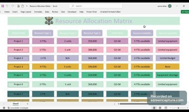Resource Allocation Matrix & Recruitment Budget Template Excel for Smart HR Planning