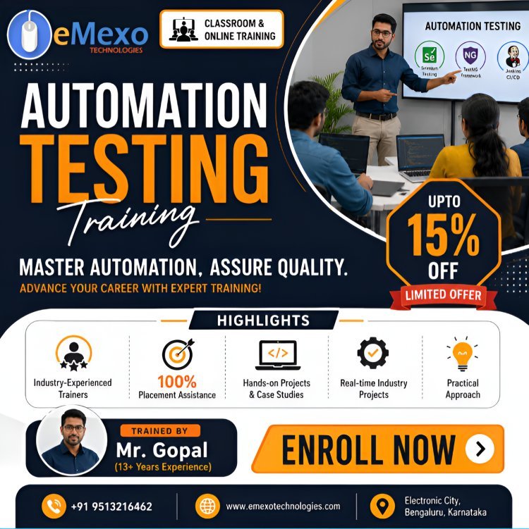 Automation Testing Course with Placement in Electronic City Bangalore